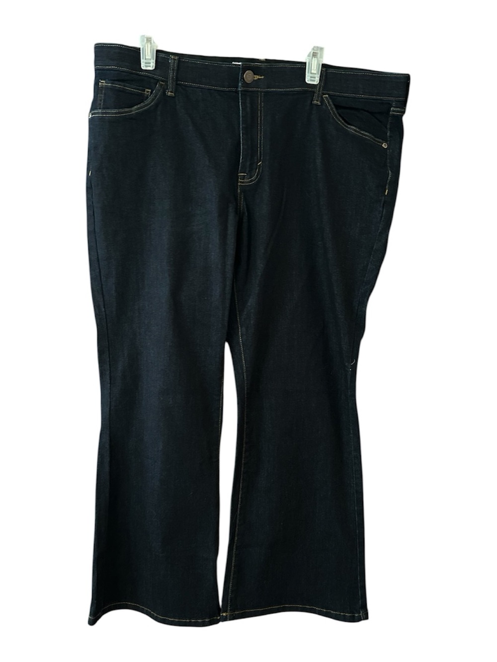 NWOT Women’s Dark Blue Straight-Leg Jeans, stretchy waist
